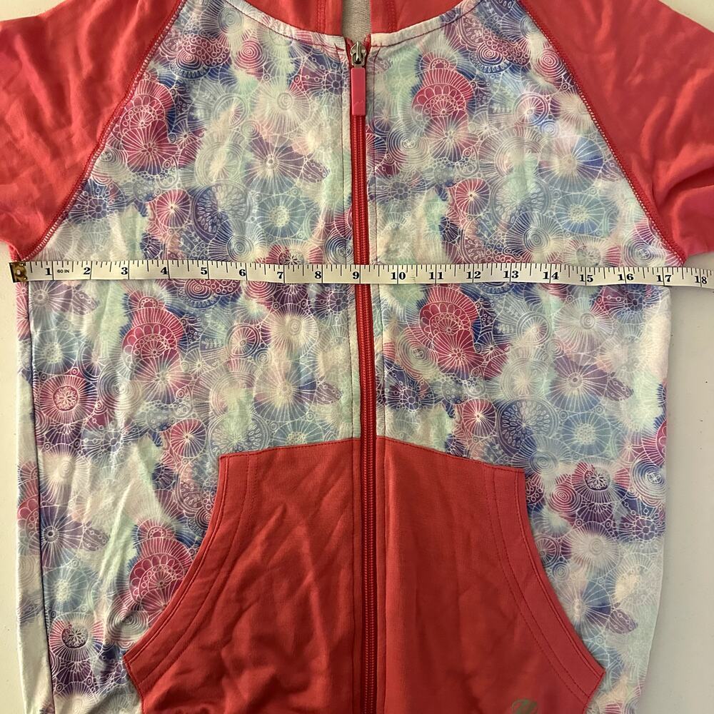 Heelys Pink/Blue/White Shell Print Activewear Zip Up Hooded Jacket NWT- M - Picture 6 of 9